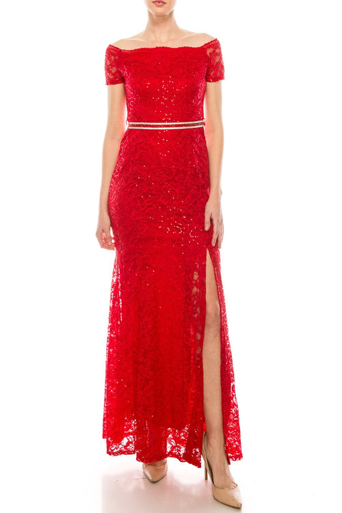 Long Sleeve Sequin Mesh Long Party Dress (6 Pieces)