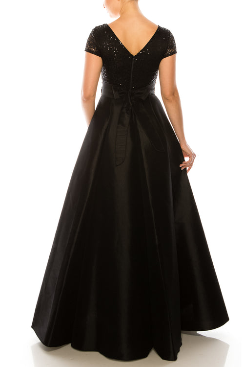 Long Sleeve Sequin Long Party Dress (4 Pieces)